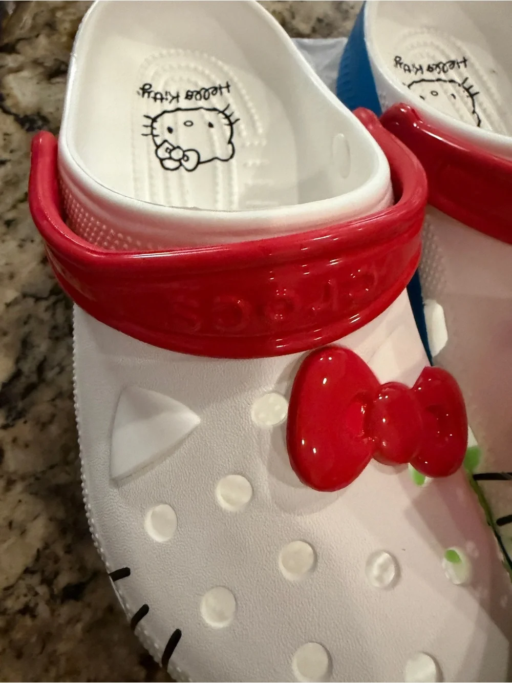 Sanrio Hello Kitty Crocs Girls White and Red Kids Clogs